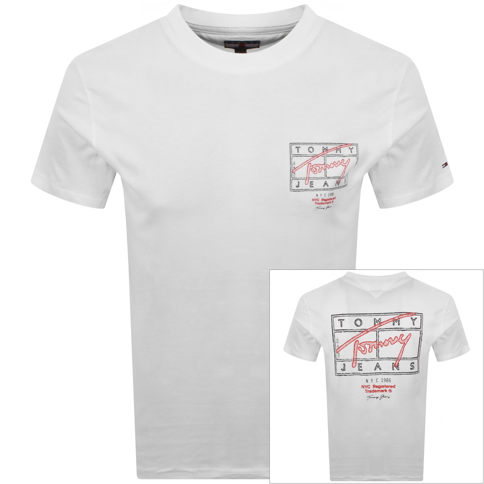 Tommy Jeans Signature Spray T Shirt Ecru In White