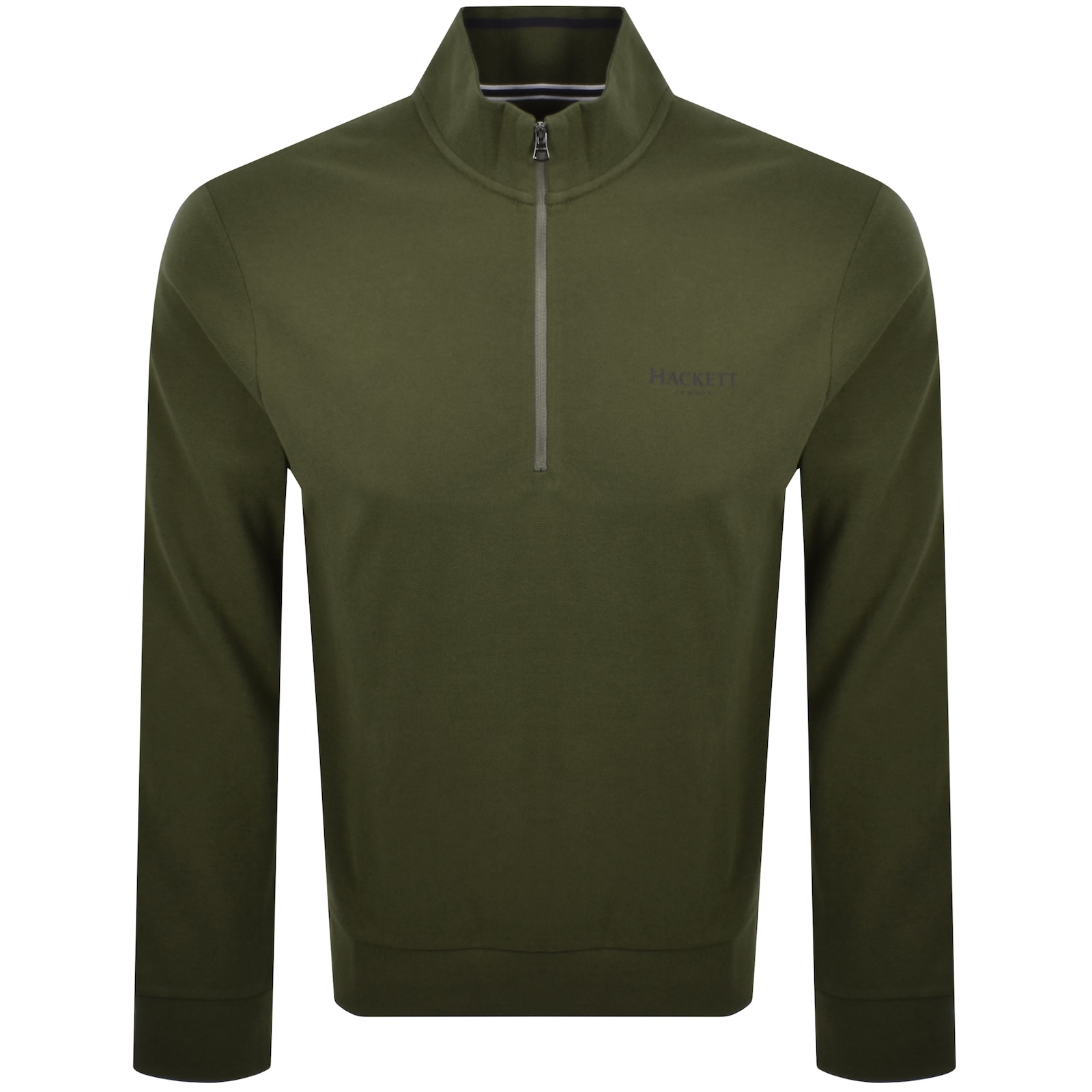 Hackett Half Zip Pique Sweatshirt Green