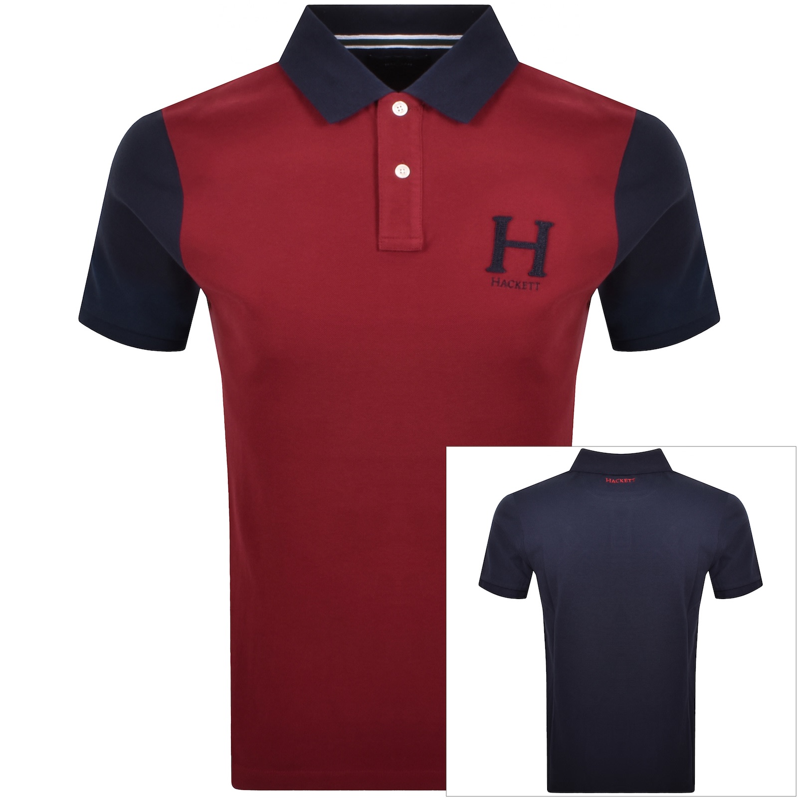 Hackett Heritage Peaks Polo T Shirt Red In Burgundy
