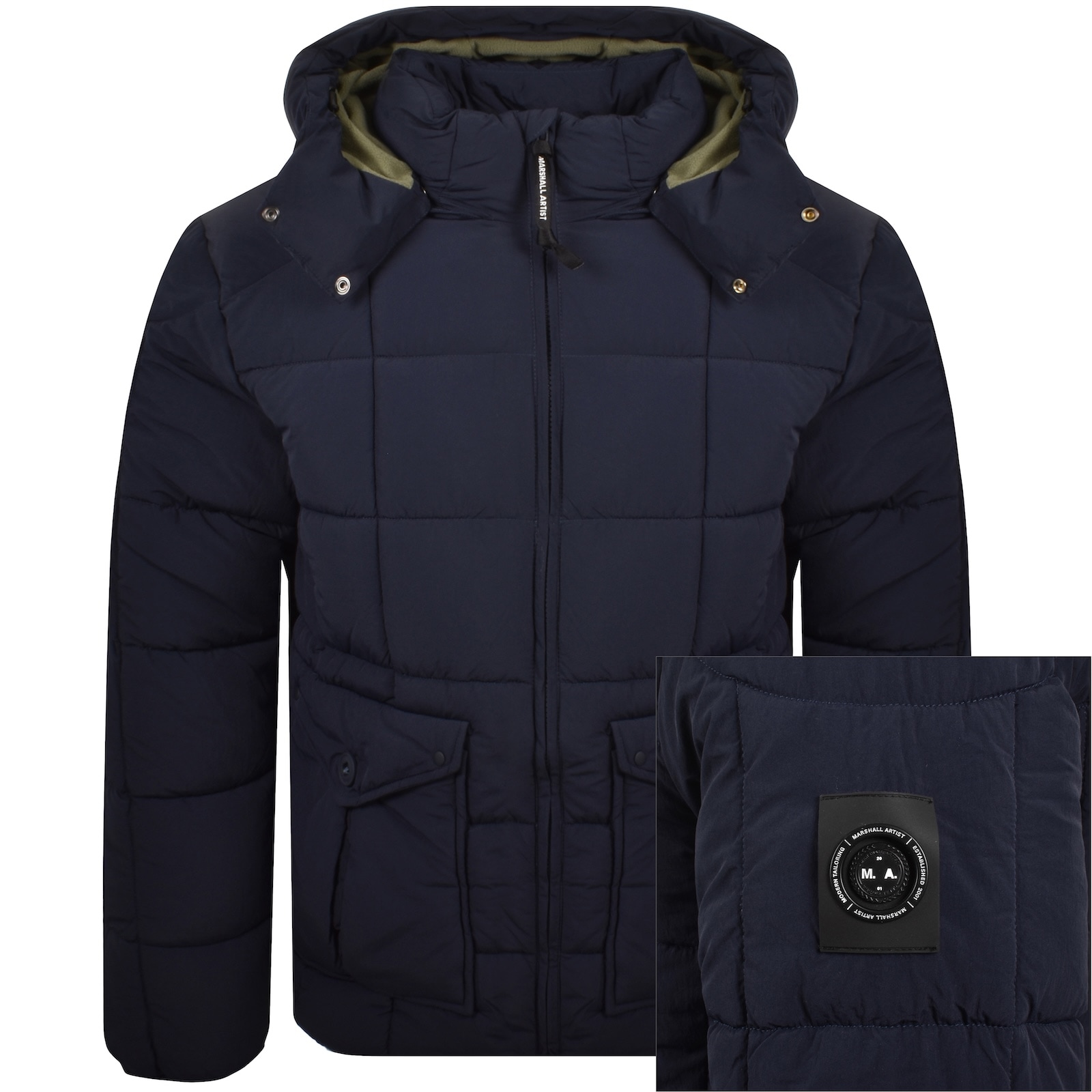 Marshall Artist Yukon Bubble Jacket Navy In Blue