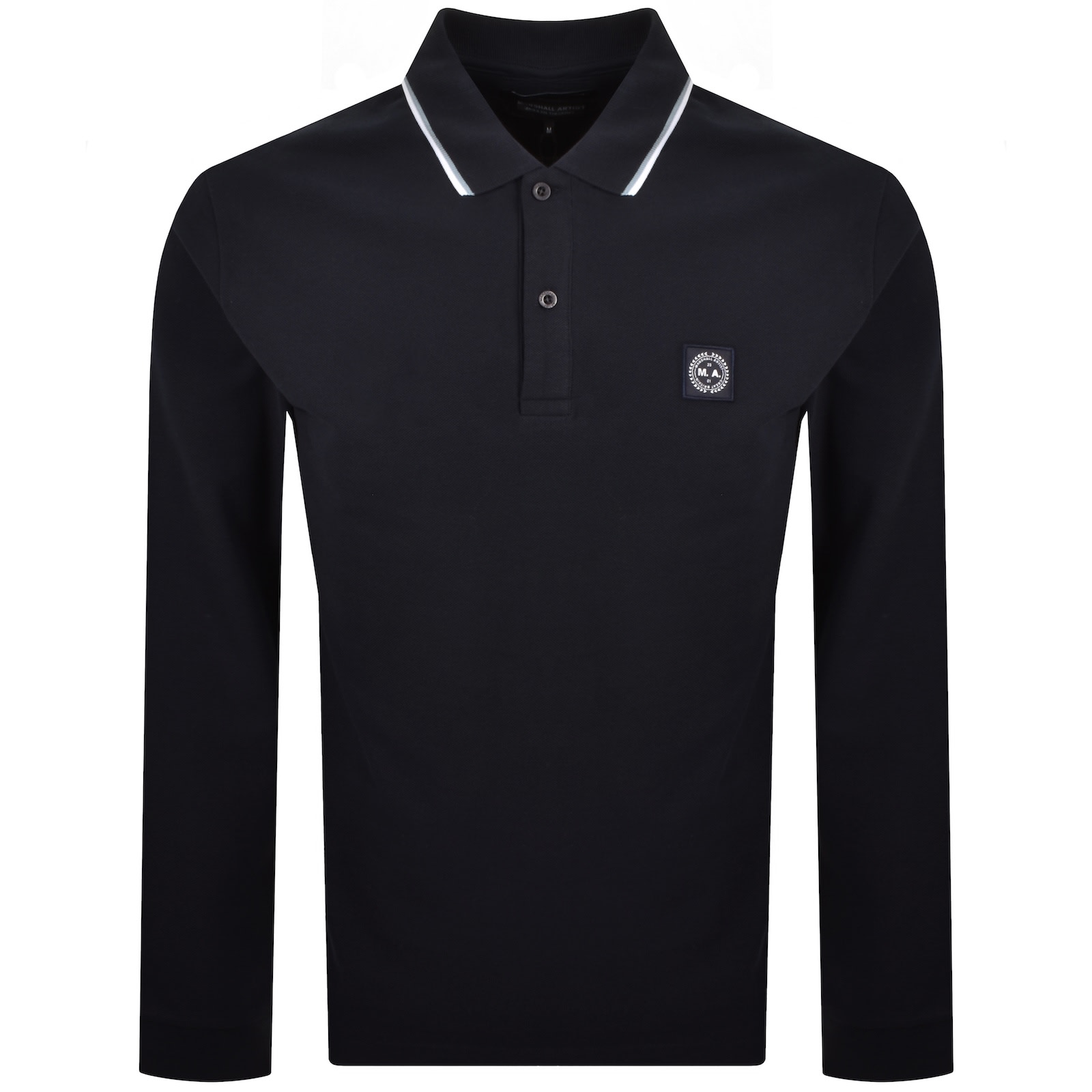 Marshall Artist Siren Tipped Polo T Shirt Navy In Blue