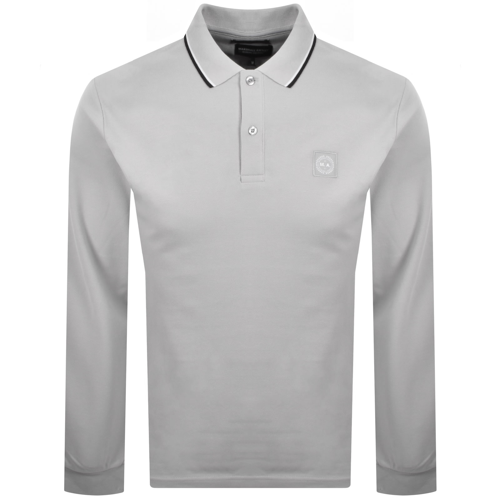 Marshall Artist Siren Tipped Polo T Shirt Grey In Gray