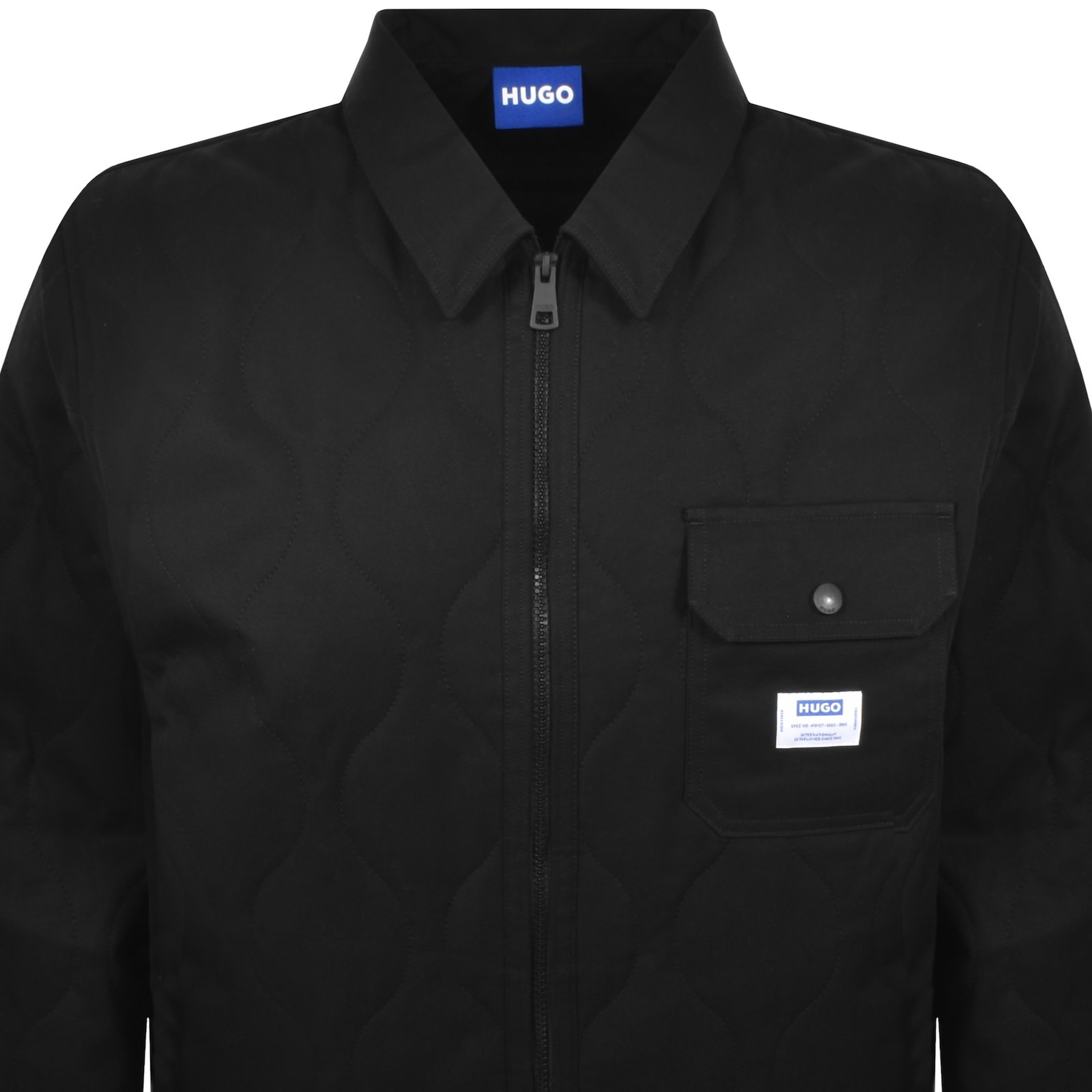 Hugo Blue Ebey Overshirt Black In Black