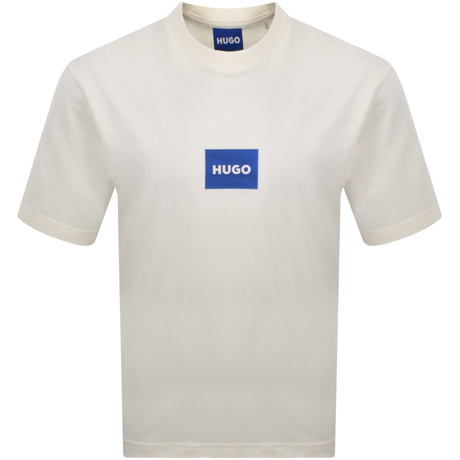 Hugo Blue Nayonix Logo T Shirt Cream In White