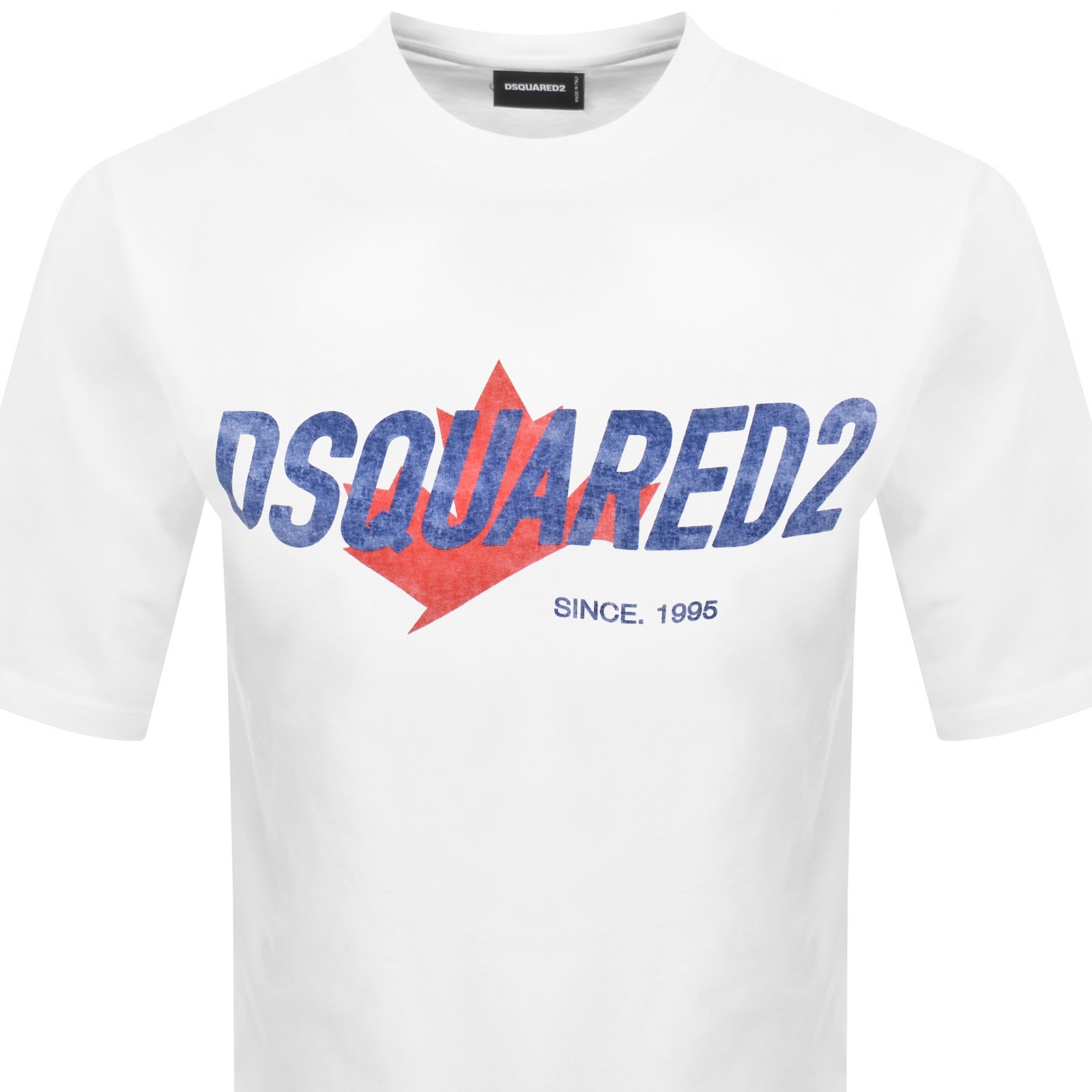 Dsquared2 White T-shirt With Logo Print On The Front In Cotton Man In White