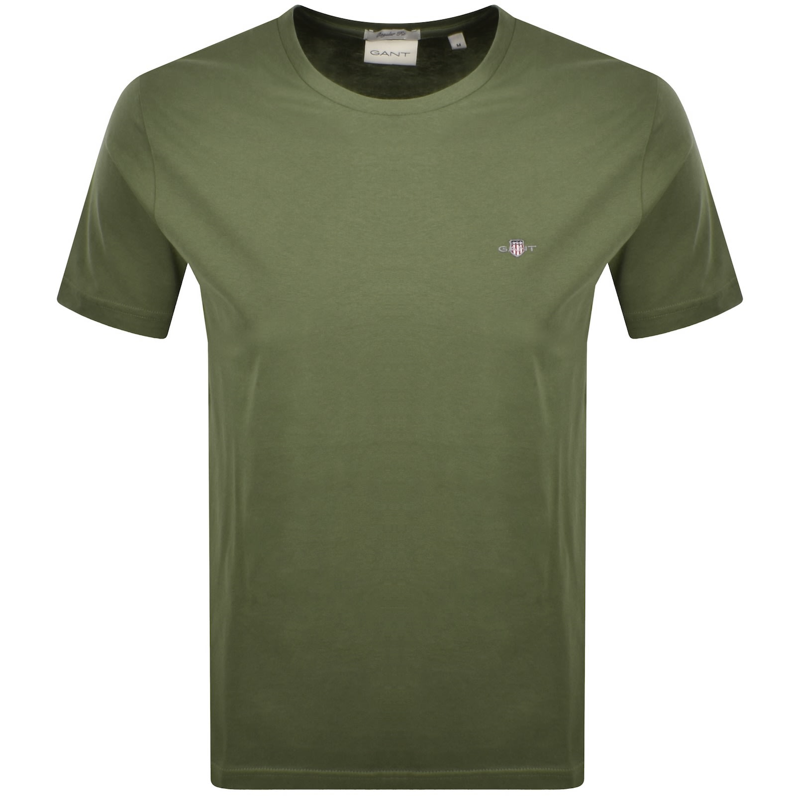 Gant Mens Regular Fit Short Sleeve Shield Logo T-shirt In Green
