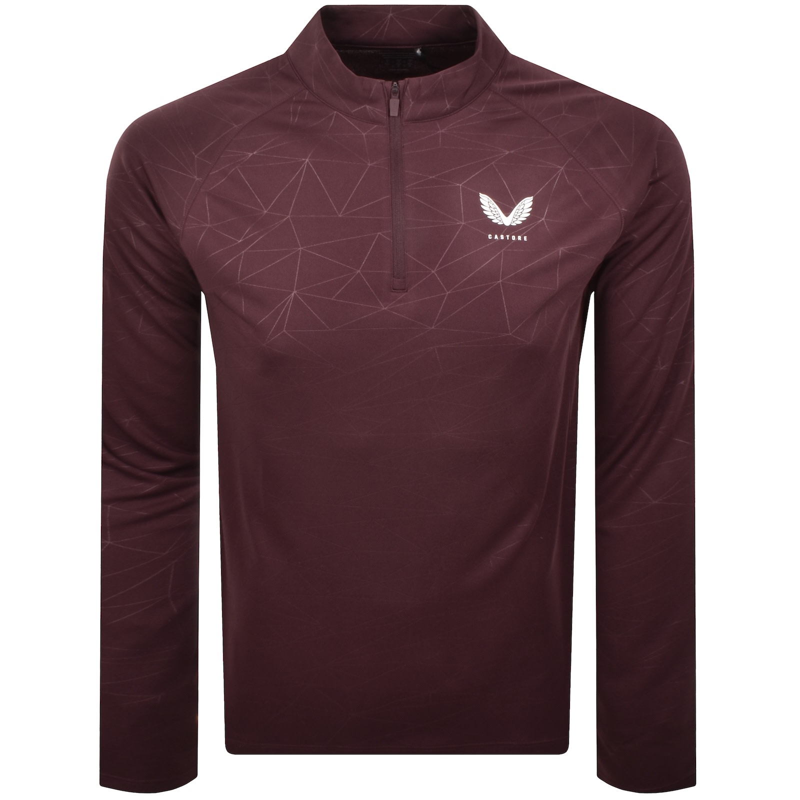 Castore Lightweight Quarter Zip T Shirt Burgundy In Brown