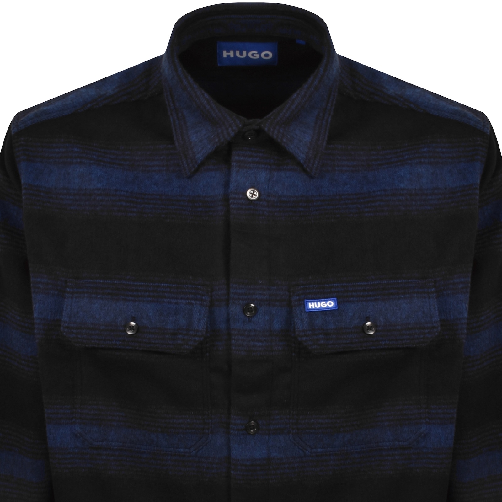 Hugo Blue Ebolt Check Overshirt Blue In Blue