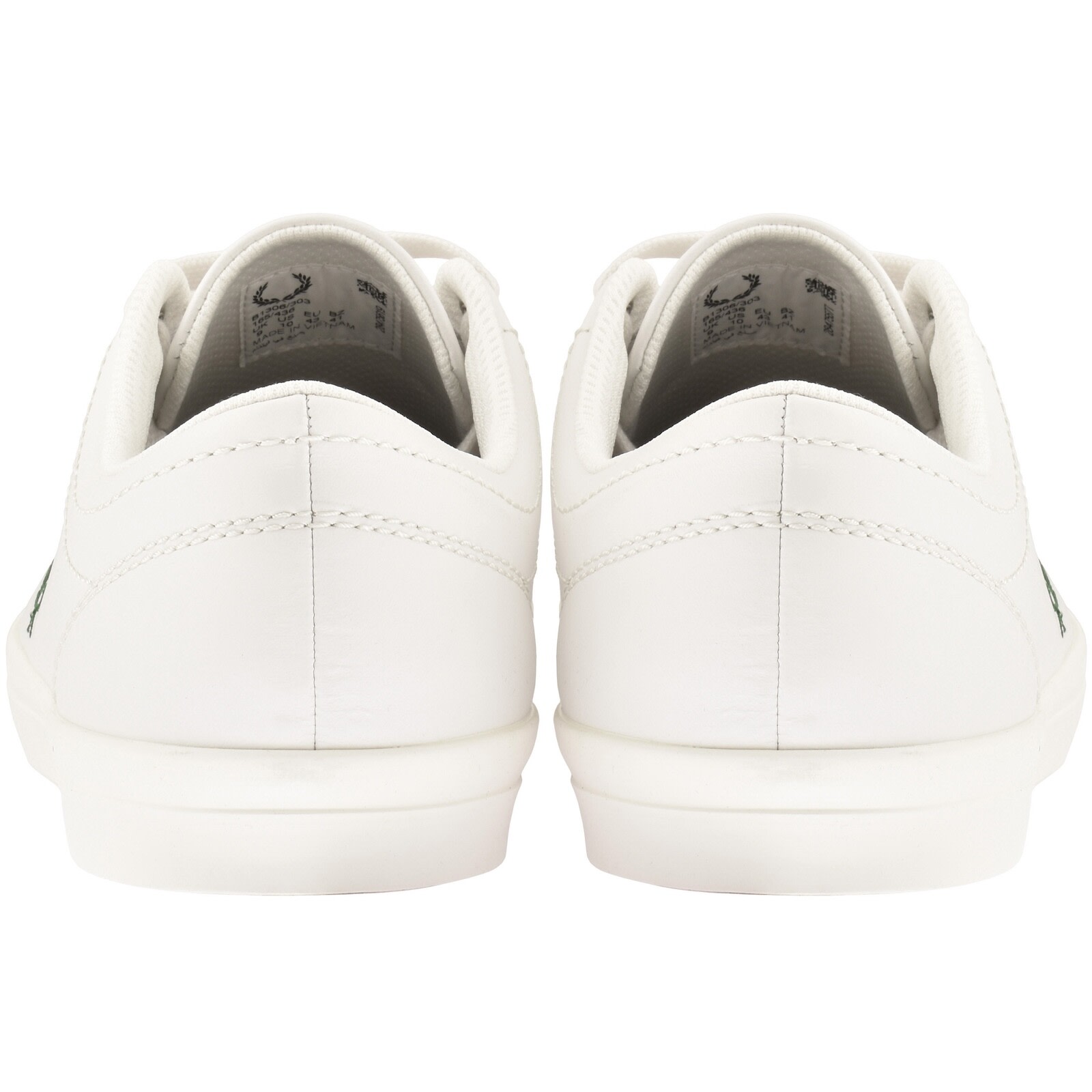 Fred Perry Baseline Leather Trainers White In White