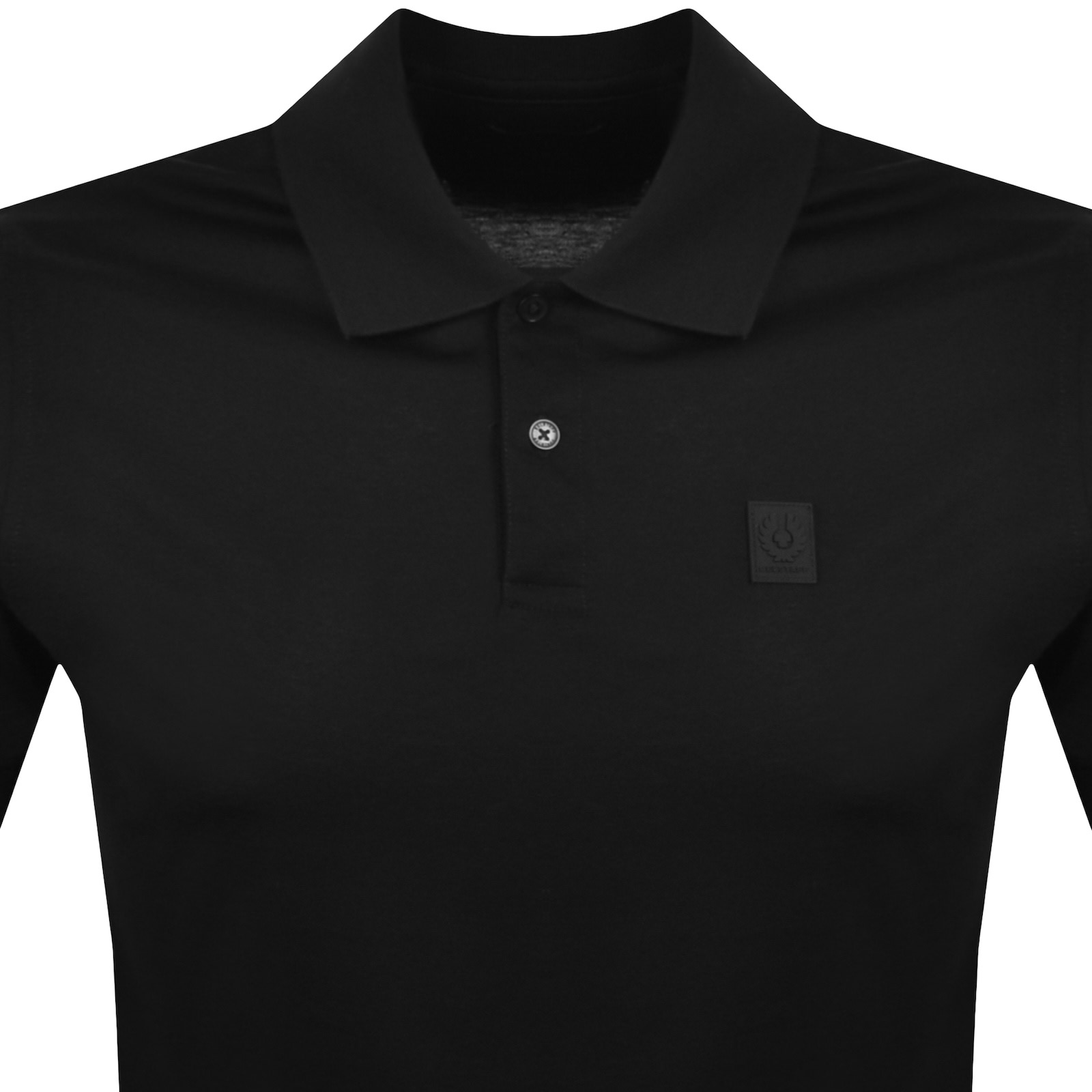 Belstaff Steel Polo Mercerised Cotton In Black