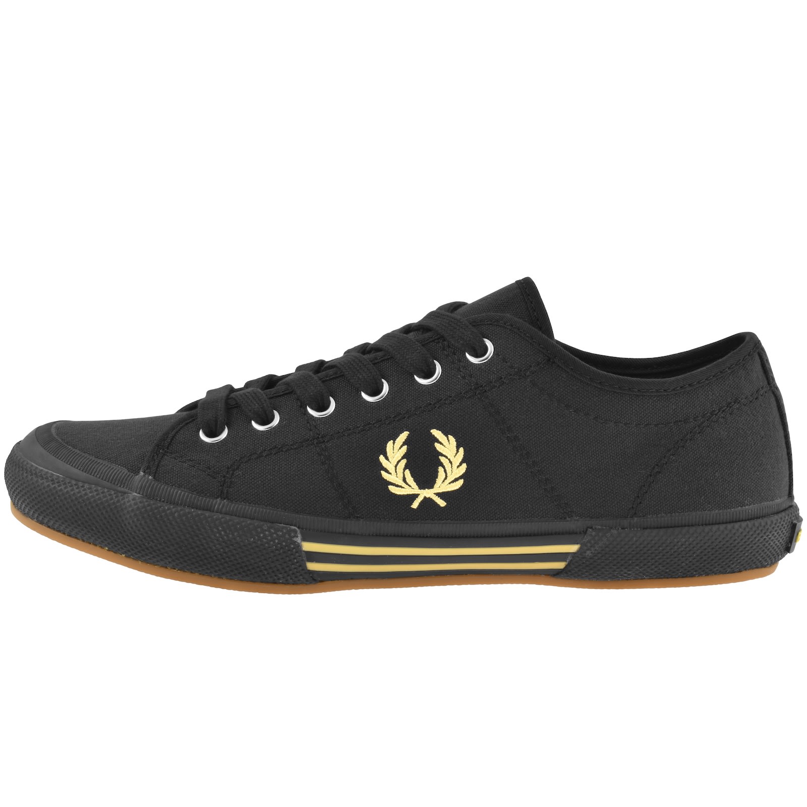 Fred Perry B708 Canvas Trainers Black In Black