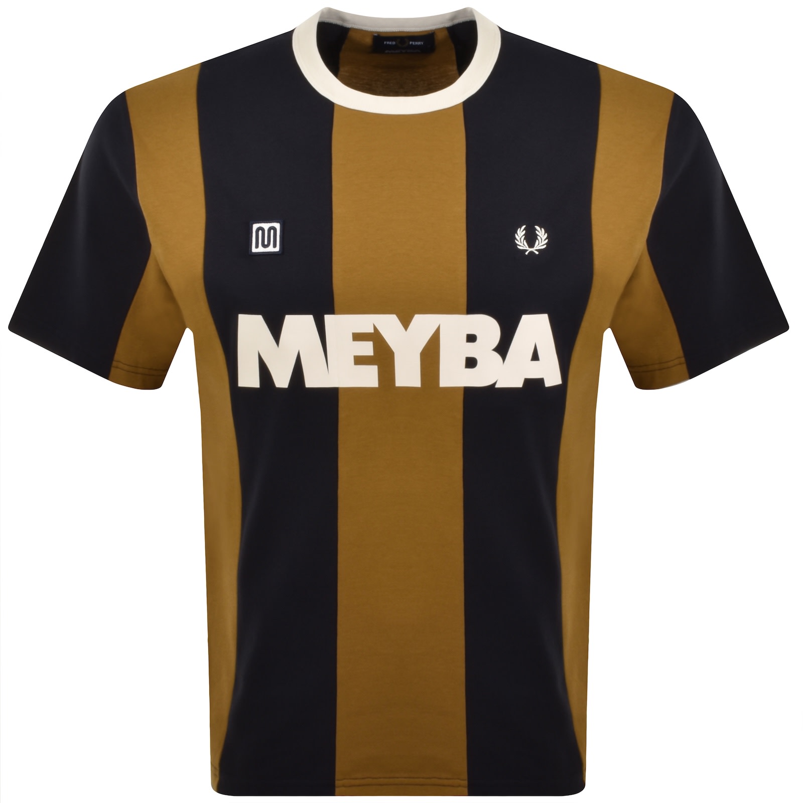 Fred Perry Meyba Cut And Sew Polo Shirt Navy In Brown