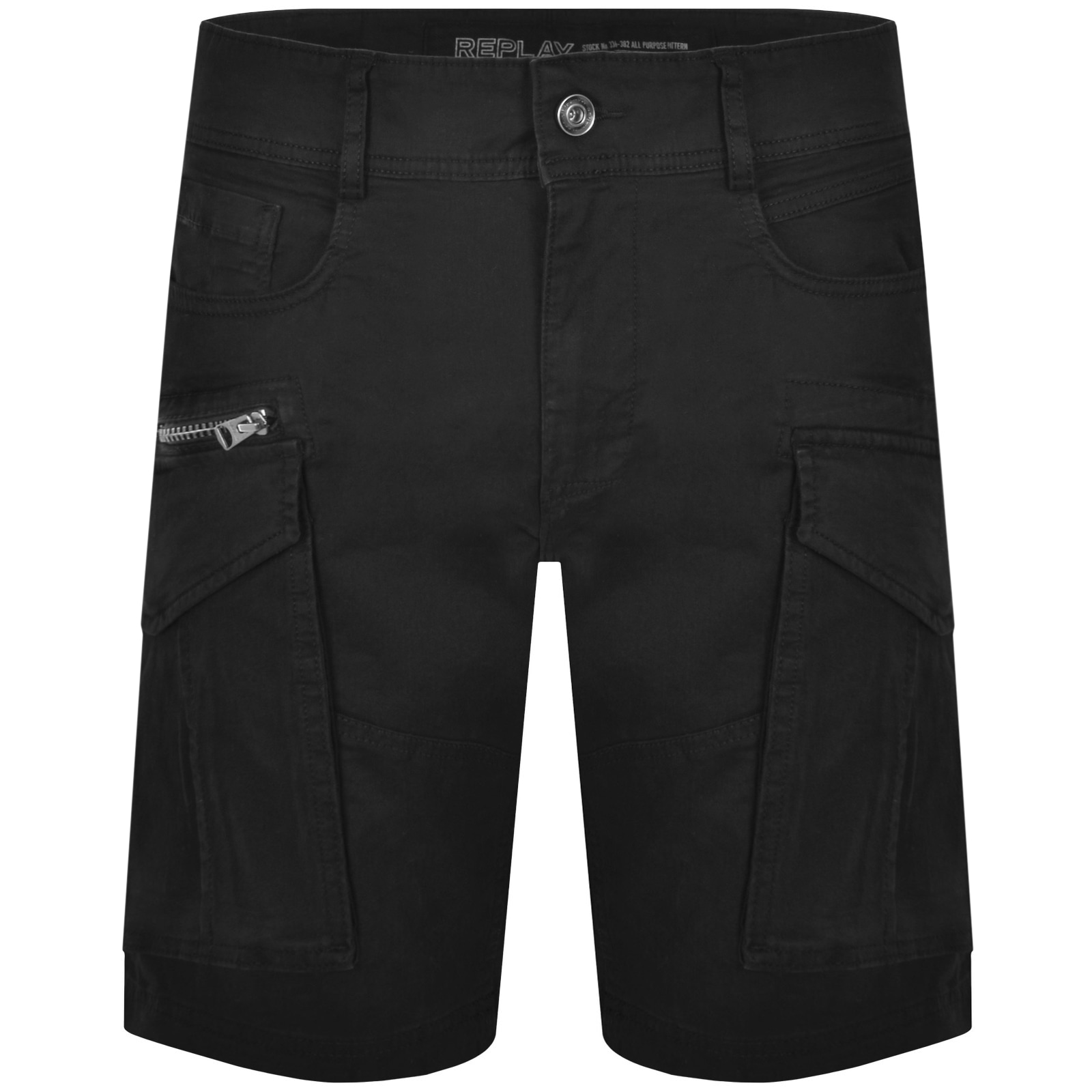 Replay Multi-pocket Cargo Shorts In Black