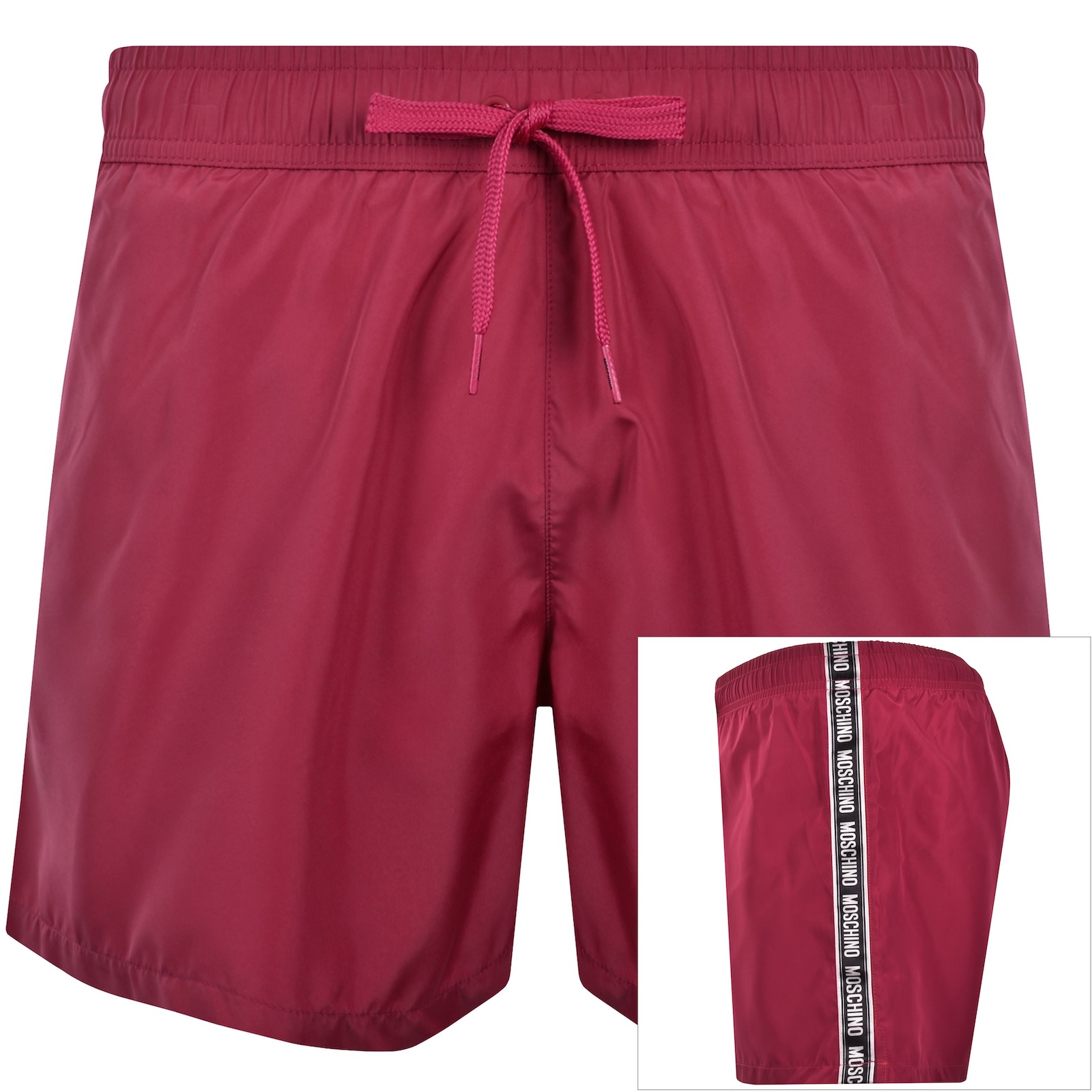 Moschino Logo Swim Shorts Red In Brown