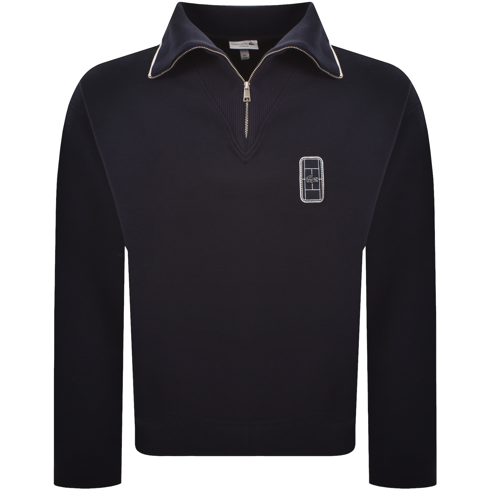 Lacoste Quarter Zip Sweatshirt Navy