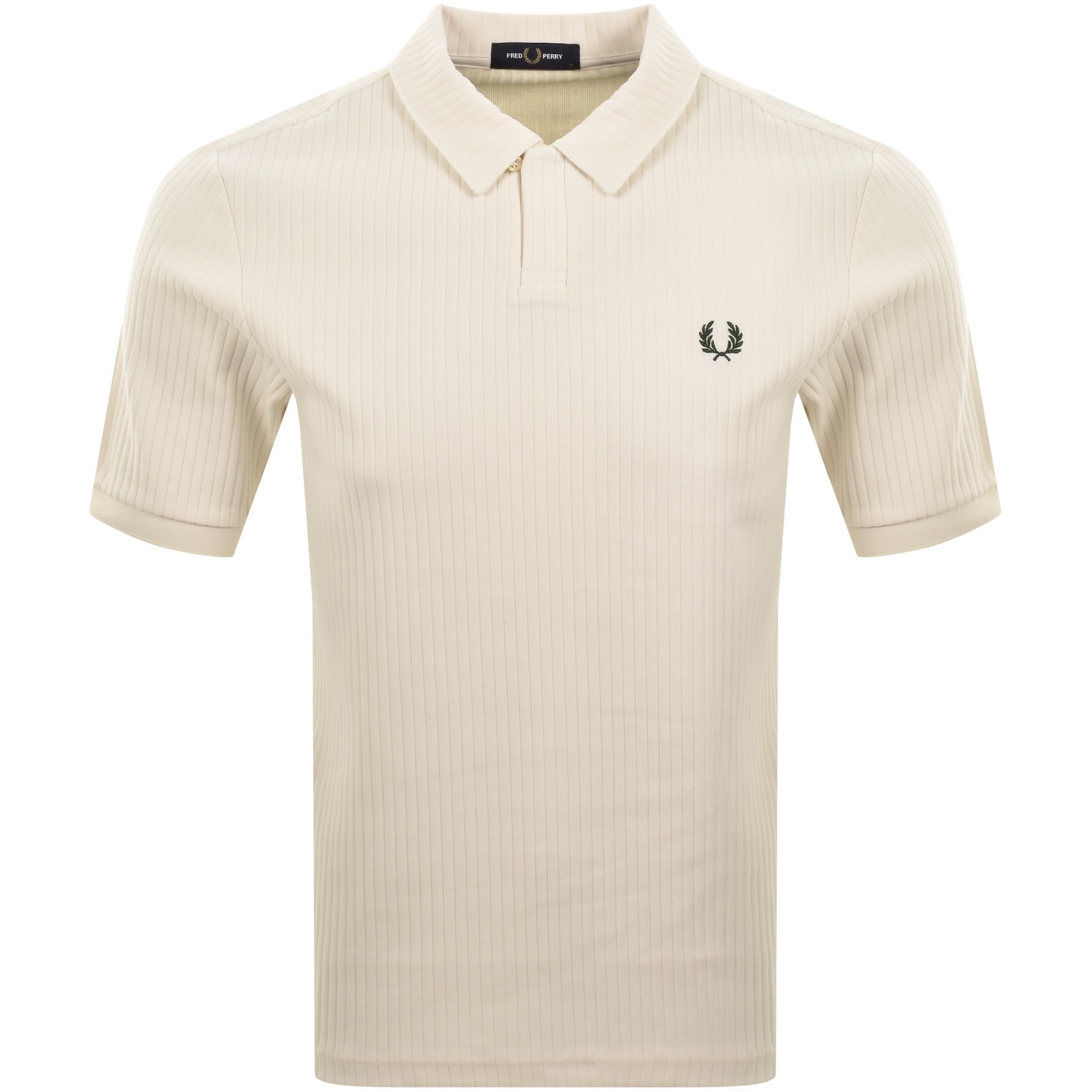 Fred Perry Drop Needle Jersey Polo T Shirt Cream