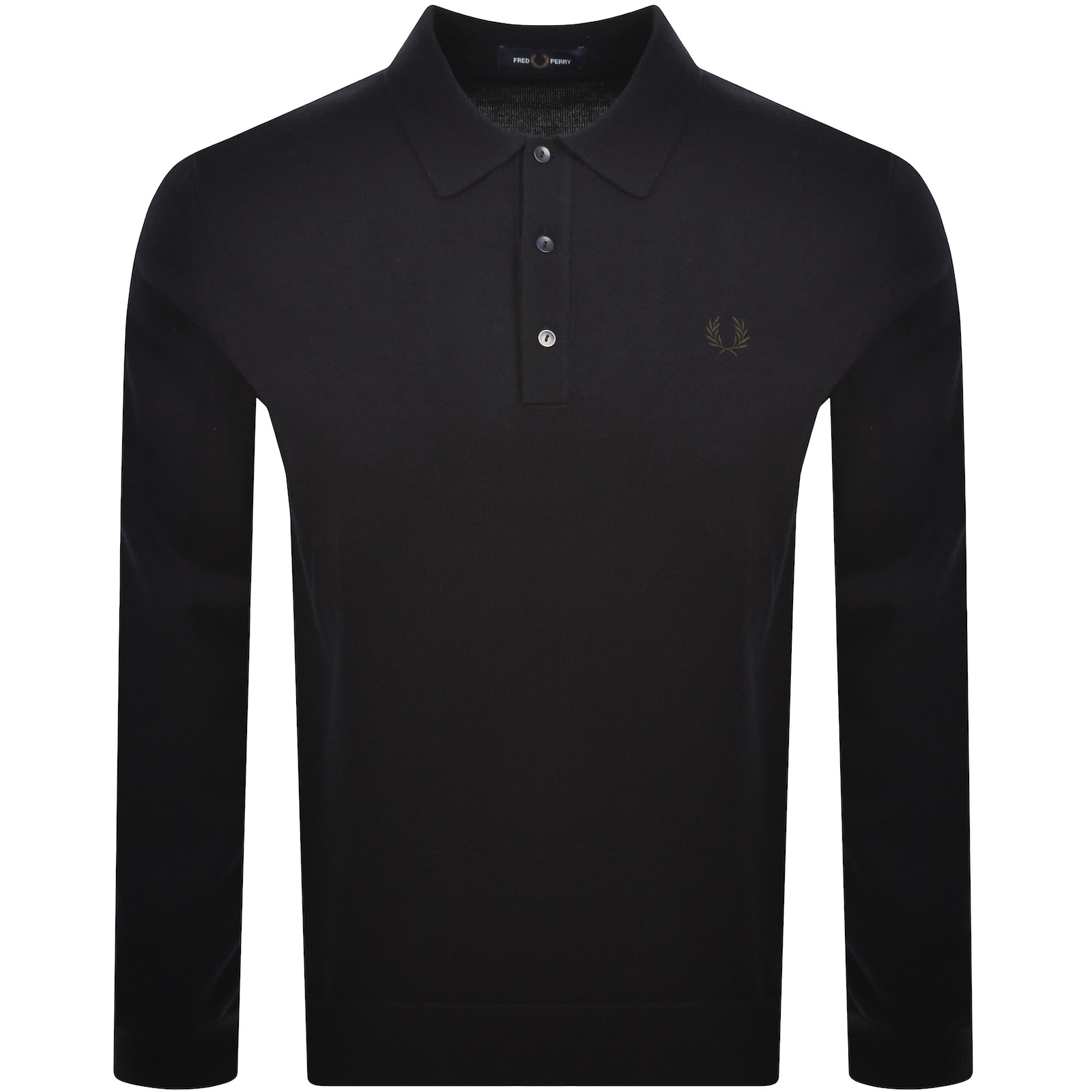 Fred Perry Long Sleeve Knit Polo Navy
