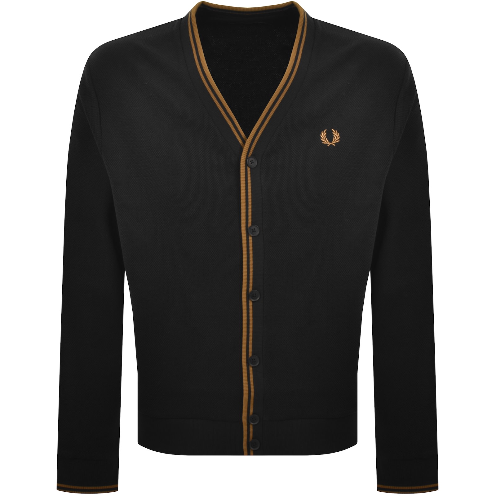 Fred Perry Tipped Pique Cardigan Black