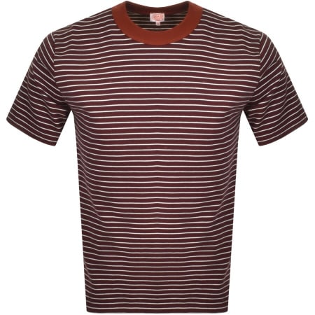 Product Image for Armor Lux Twill Stripe T Shirt Burgundy