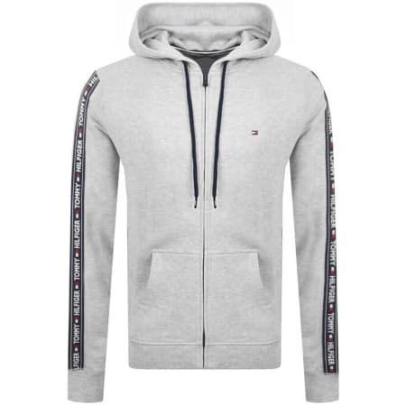 Product Image for Tommy Hilfiger Lounge Taped Logo Zip Hoodie Grey