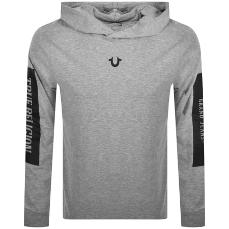 Product Image for True Religion Hooded Long Sleeve T Shirt Grey