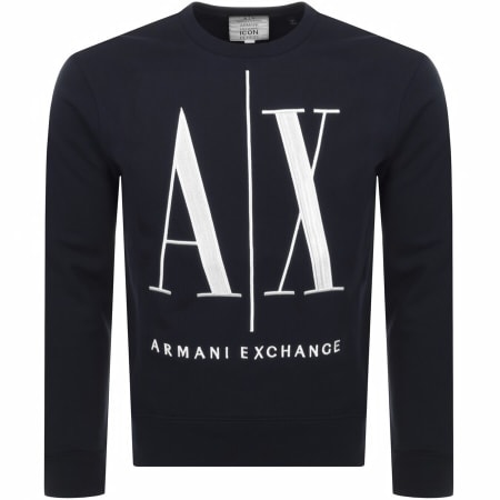 Recommended Product Image for Armani Exchange Crew Neck Logo Sweatshirt Navy