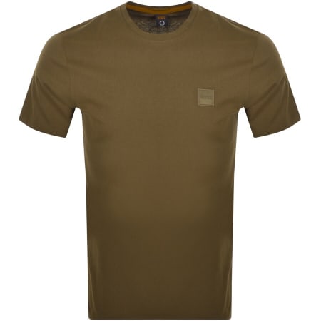 Product Image for BOSS Tales Logo T Shirt Khaki