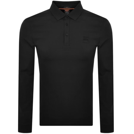 Product Image for BOSS Passerby Long Sleeved Polo T Shirt Black