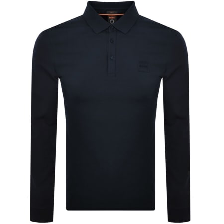 Product Image for BOSS Passerby Long Sleeved Polo T Shirt Navy