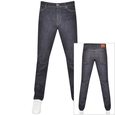 Product Image for BOSS Maine Regular Fit Mid Wash Jeans Navy