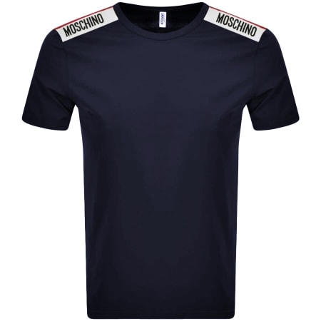 Product Image for Moschino Taped Logo Short Sleeved T Shirt Navy