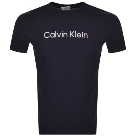 Product Image for Calvin Klein Raised Striped Logo T Shirt Navy
