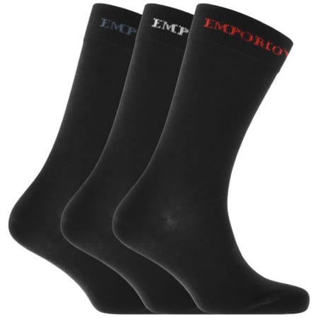 Product Image for Emporio Armani 3 Pack Socks Black