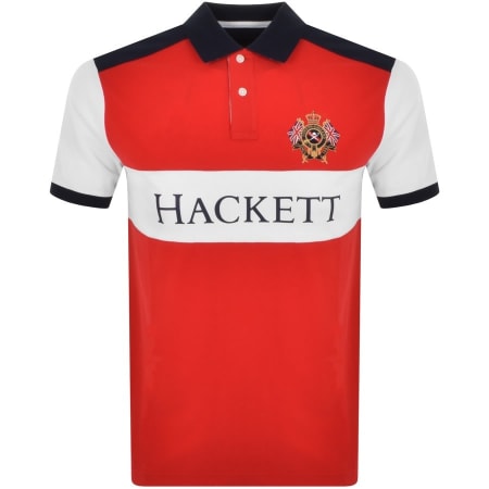 Product Image for Hackett Crest Panel Polo T Shirt Red