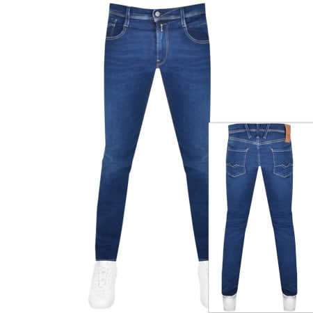 Product Image for Replay Anbass Hyperflex Mid Wash Jeans Blue