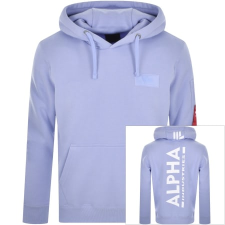 Product Image for Alpha Industries Print Hoodie Light Blue