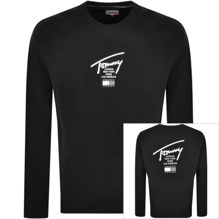 Product Image for Tommy Jeans Crew Logo Sweatshirt Black