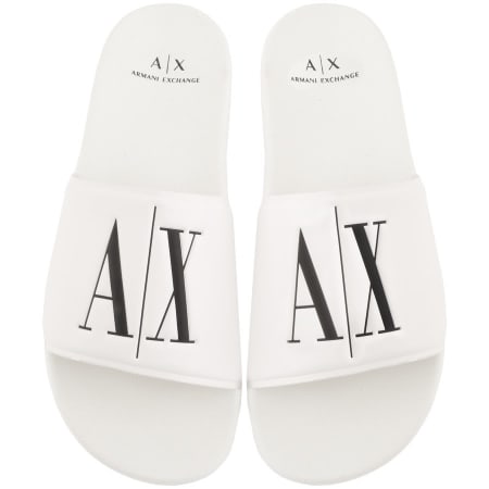 Product Image for Armani Exchange Logo Sliders White