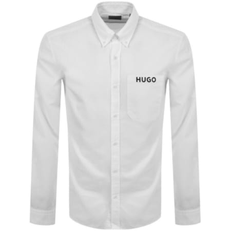 Product Image for HUGO Long Sleeved Ermann Shirt White
