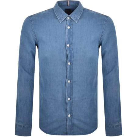 Product Image for BOSS Reid Long Sleeved Linen Shirt Blue