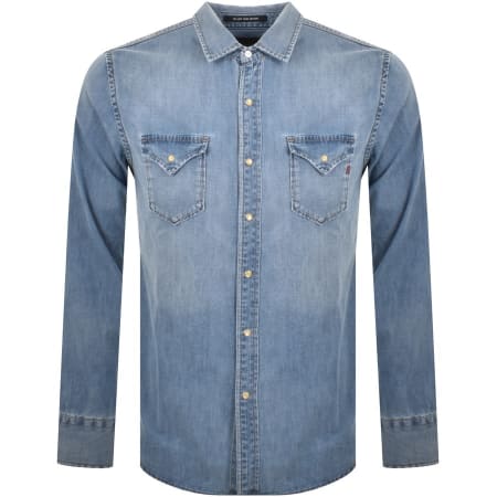 Product Image for Replay Long Sleeved Denim Look Shirt Blue
