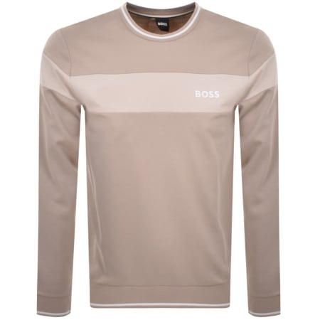 Product Image for BOSS Lounge Crew Neck Sweatshirt Beige