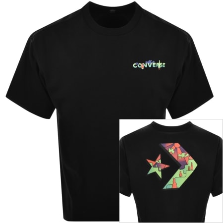 Product Image for Converse Reverse Print Logo T Shirt Black