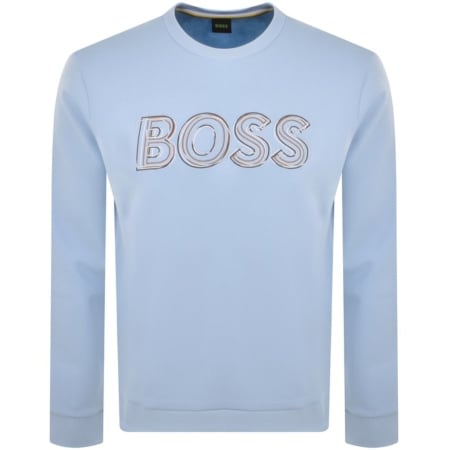 Product Image for BOSS Salbo 1 Crew Neck Sweatshirt Blue