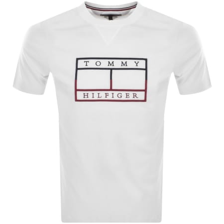 Product Image for Tommy Hilfiger Outline Flag T Shirt White