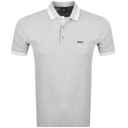 Product Image for BOSS Paddy Curved Polo T Shirt Grey