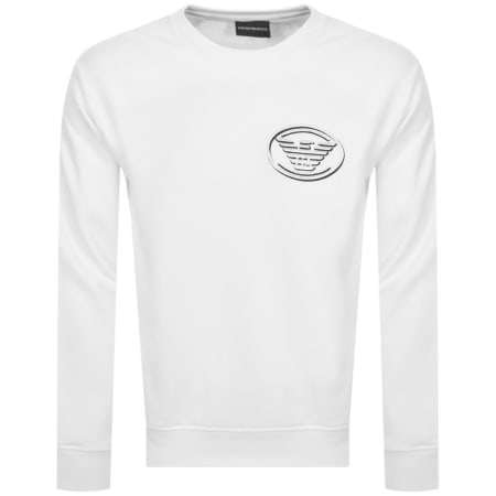 Product Image for Emporio Armani Crew Neck Logo Sweatshirt White