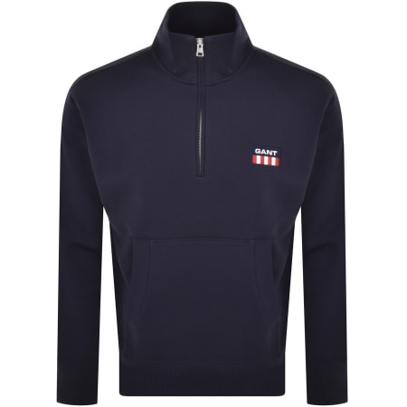 Product Image for Gant Half Zip Retro Sweatshirt Navy