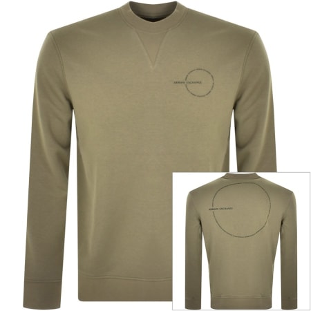 Product Image for Armani Exchange Crew Neck Logo Sweatshirt Khaki