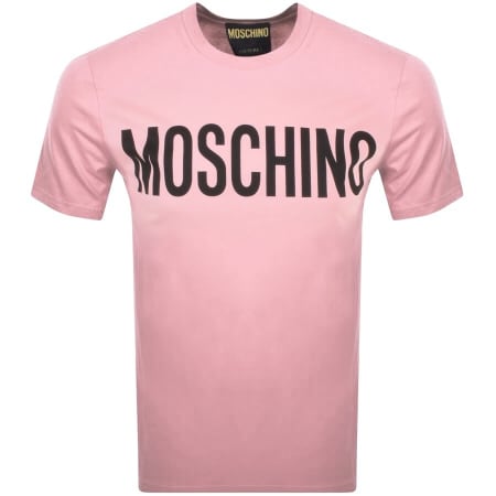 Product Image for Moschino Short Sleeve Logo T Shirt Pink